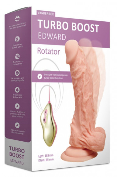 Телесный ротатор-реалистик Turbo Boost Edward - 18,5 см. Телесный ротатор-реалистик Turbo Boost Edward - 18,5 см.