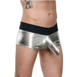 Мужские блестящие трусы-боксеры с кармашком под член Мужские блестящие трусы-боксеры с кармашком под член