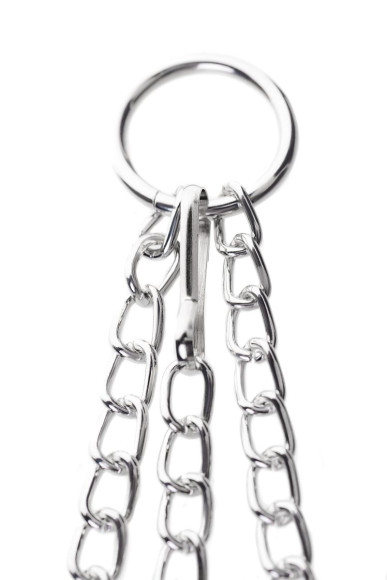 Серебристо-чёрные зажимы для сосков с кольцом для пениса TOYFA Metal Серебристо-чёрные зажимы для сосков с кольцом для пениса TOYFA Metal