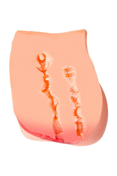 Телесный реалистичный мастурбатор-полуторс с 2 любовными входами Телесный реалистичный мастурбатор-полуторс с 2 любовными входами