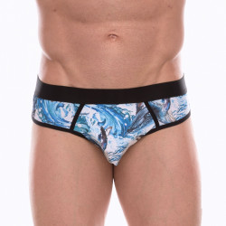 Мужские трусы-джоки с принтом в виде волн и китов Мужские трусы-джоки с принтом в виде волн и китов