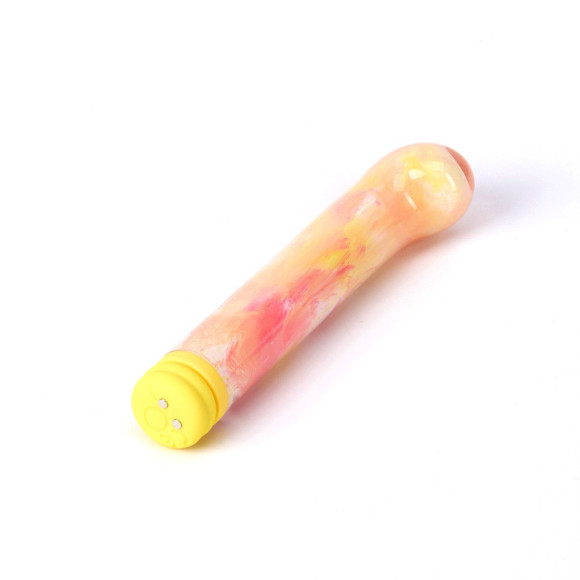 Желтый компактный вибратор из стекла Magic Cane - 12 см. Желтый компактный вибратор из стекла Magic Cane - 12 см.