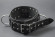 Чёрный не подшитый ошейник с большими кольцами 