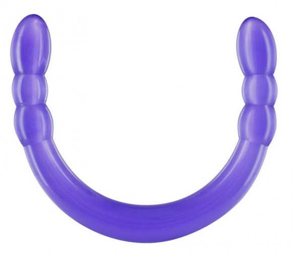 Фиолетовый двусторонний фаллоимитатор DOUBLE DIGGER DONG - 45 см.