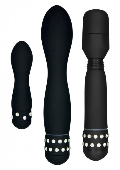 Набор чёрных вибраторов DIAMOND TRIPLE PLEASURE PACK Набор чёрных вибраторов DIAMOND TRIPLE PLEASURE PACK