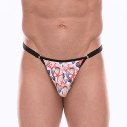 Мужские трусы-тонги с принтом в виде разноцветных ракушек Мужские трусы-тонги с принтом в виде разноцветных ракушек