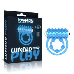 Голубое, светящееся в темноте виброкольцо Lumino Play Vibrating Penis Ring Голубое, светящееся в темноте виброкольцо Lumino Play Vibrating Penis Ring