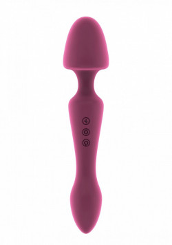 Розовый двусторонний вибратор Sasha - 22,5 см.