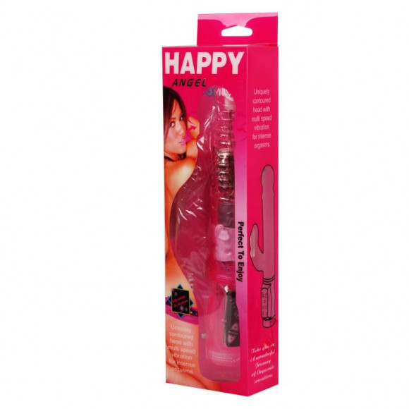 Розовый вибратор с дополнительным отростком на проводе - 20 см. Розовый вибратор с дополнительным отростком на проводе - 20 см.