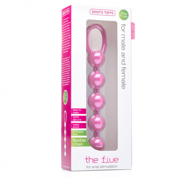 Розовая анальная цепочка - 23 см. Розовая анальная цепочка - 23 см.