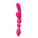 Розовый двусторонний вибромассажёр с клиторальным отростком - 30 см.