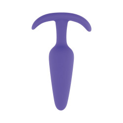 Фиолетовая анальная пробка с ограничителем - 13,5 см. Фиолетовая анальная пробка с ограничителем - 13,5 см.