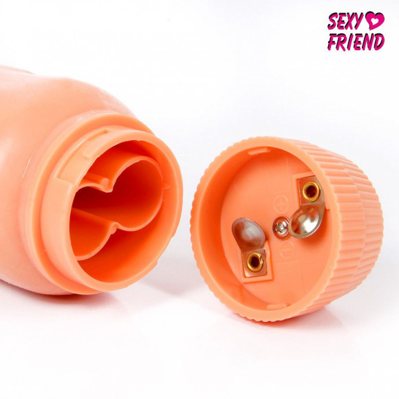 Телесный гладкий вибратор-реалистик с венками - 25 см. Телесный гладкий вибратор-реалистик с венками - 25 см.