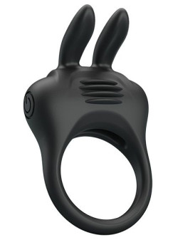 Черное эрекционное кольцо с вибрацией Davion Черное эрекционное кольцо с вибрацией Davion