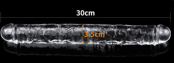 Прозрачный двусторонний фаллоимитатор Flawless Clear Double Dildo - 30 см. Прозрачный двусторонний фаллоимитатор Flawless Clear Double Dildo - 30 см.