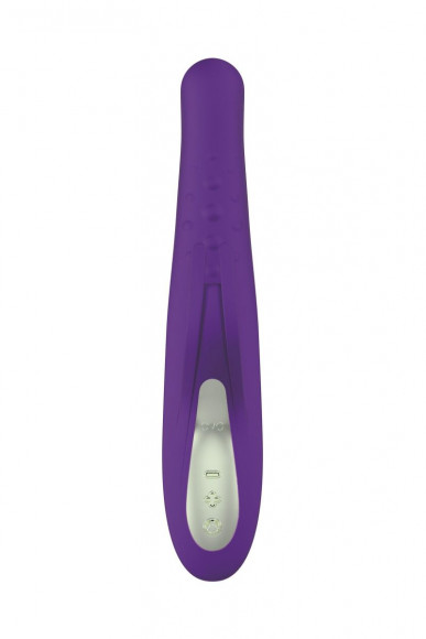Фиолетовый вибратор с клиторальным отростком J3 - 24 см. Фиолетовый вибратор с клиторальным отростком J3 - 24 см.