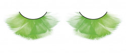 Пушистые зеленые ресницы-перья