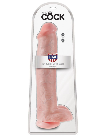 Телесный фаллоимитатор-гигант 15 Cock with Balls - 40,6 см. Телесный фаллоимитатор-гигант 15 Cock with Balls - 40,6 см.
