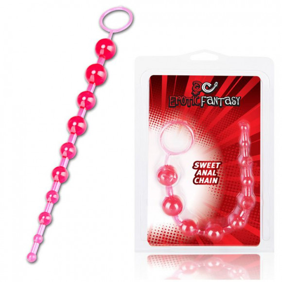 Розовая анальная цепочка Sweet Anal Chain - 32 см. Розовая анальная цепочка Sweet Anal Chain - 32 см.