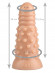 Телесная анальная втулка с шипиками - 18 см.