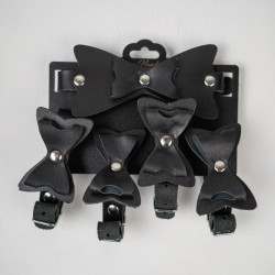Набор фиксаций с бантиками из черной натуральной кожи Набор фиксаций с бантиками из черной натуральной кожи