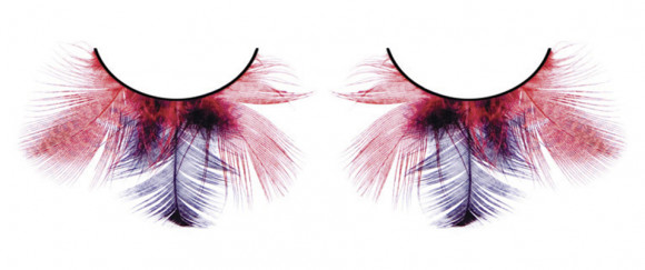 Красно-фиолетовые ресницы-перья Красно-фиолетовые ресницы-перья