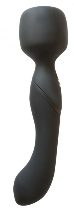 Черный двусторонний вибромассажер Heating Wand с нагревом - 22 см. Черный двусторонний вибромассажер Heating Wand с нагревом - 22 см.