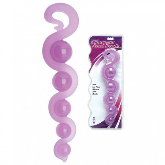 Фиолетовая анальная цепочка из 5 шариков различного диаметра - 25,5 см. Фиолетовая анальная цепочка из 5 шариков различного диаметра - 25,5 см.