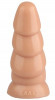 Телесная рельефная анальная втулка - 18,5 см.
