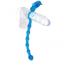 Голубое эрекционное кольцо с анальной цепочкой для него и вибродельфином для неё DELIGHTFUL BUTT TAIL Голубое эрекционное кольцо с анальной цепочкой для него и вибродельфином для неё DELIGHTFUL BUTT TAIL