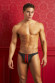 Мужские трусы-танга с двумя полосками 