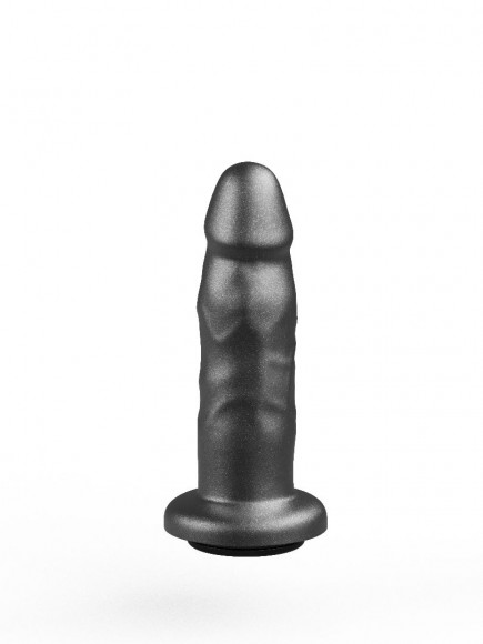Черная реалистичная насадка-фаллоимитатор с головкой - 13 см.