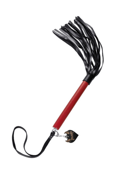 Черно-красная кожаная плеть - 50 см. Черно-красная кожаная плеть - 50 см.
