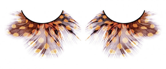 Жёлто-коричневые пушистые ресницы-перья Жёлто-коричневые пушистые ресницы-перья