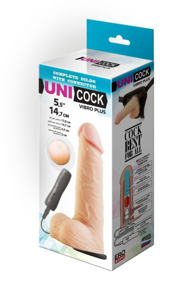 Фаллическая насадка Харнесс UNICOCK 5,5 с вибрацией - 17 см. Фаллическая насадка Харнесс UNICOCK 5,5 с вибрацией - 17 см.