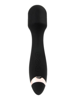 Черный силиконовый wand-вибратор - 18,5 см.