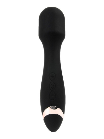 Черный силиконовый wand-вибратор - 18,5 см. Черный силиконовый wand-вибратор - 18,5 см.