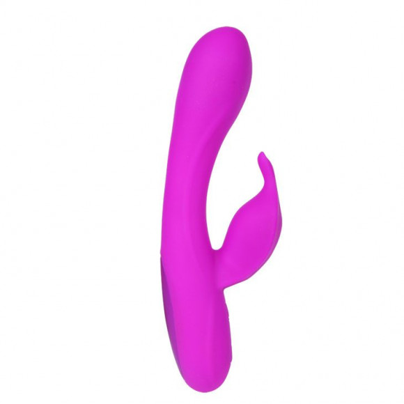 Лиловый вибратор Yves с клиторальным отростком - 17 см. Лиловый вибратор Yves с клиторальным отростком - 17 см.