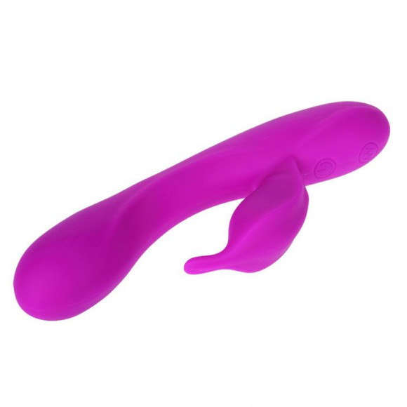 Лиловый вибратор Yves с клиторальным отростком - 17 см. Лиловый вибратор Yves с клиторальным отростком - 17 см.