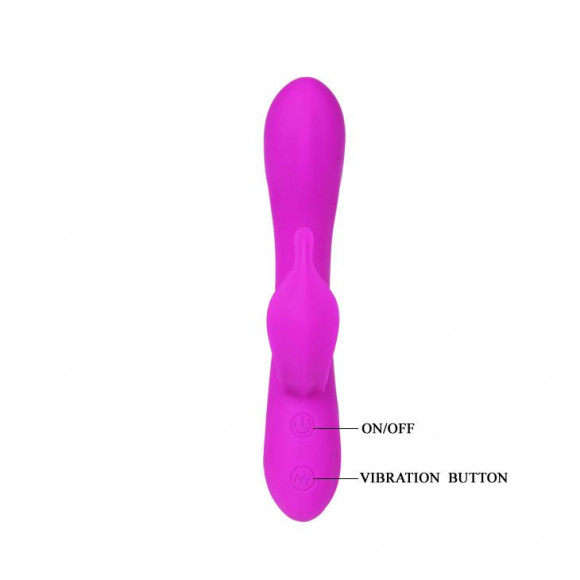 Лиловый вибратор Yves с клиторальным отростком - 17 см. Лиловый вибратор Yves с клиторальным отростком - 17 см.