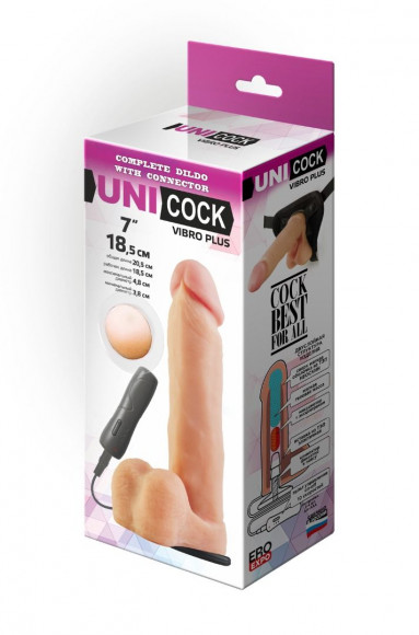 Фаллическая насадка Харнесс UNICOCK 8 с вибрацией - 20 см. Фаллическая насадка Харнесс UNICOCK 8 с вибрацией - 20 см.