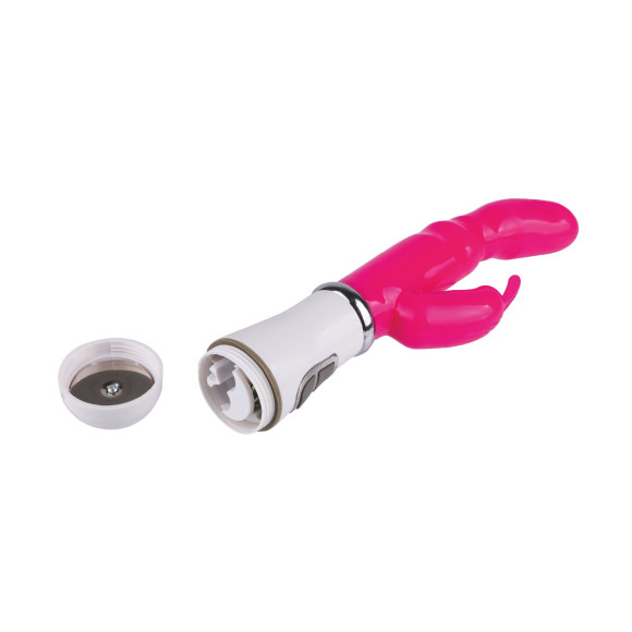 Розовый силиконовый вибратор-кролик - 20,5 см. Розовый силиконовый вибратор-кролик - 20,5 см.