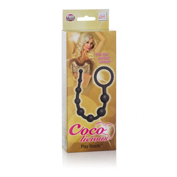 Чёрная анальная цепочка из силикона Coco Licious Play Beads - 24,8 см. Чёрная анальная цепочка из силикона Coco Licious Play Beads - 24,8 см.