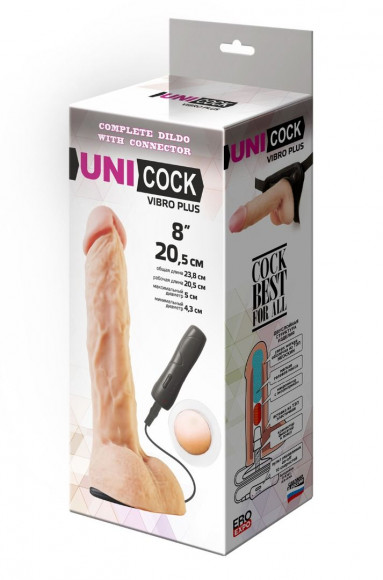 Фаллическая насадка Харнесс UNICOCK 9 с вибрацией - 24 см. Фаллическая насадка Харнесс UNICOCK 9 с вибрацией - 24 см.