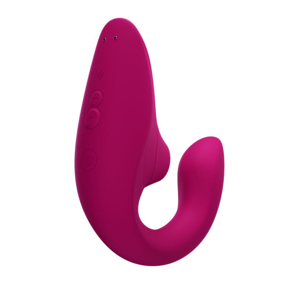 Малиновый вибромассажер для двойной стимуляции Womanizer Blend