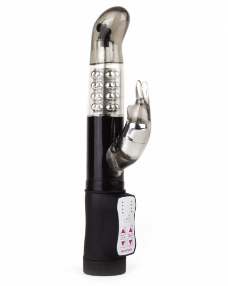 Чёрный перезаряжаемый вибратор Rechargeable Rabbit - 22 см. Чёрный перезаряжаемый вибратор Rechargeable Rabbit - 22 см.