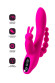 Ярко-розовый тройной вибростимулятор SPANKY - 21 см.