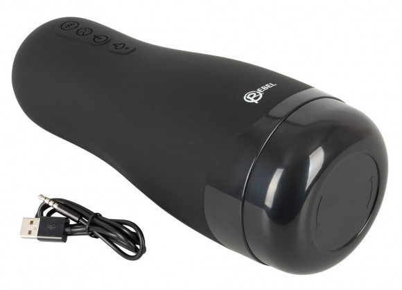 Черный вибромастурбатор с подогревом Masturbator with 3 Functions