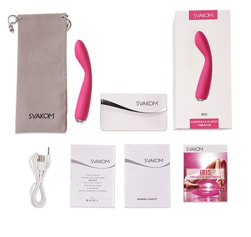 Ярко-розовый G-стимулятор IRIS Clitoral & G-spot Vibrator - 18 см.