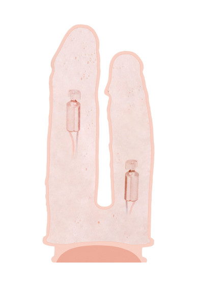 Телесный анально-вагинальный вибратор RealStick Silicone Jason M - 18 см.